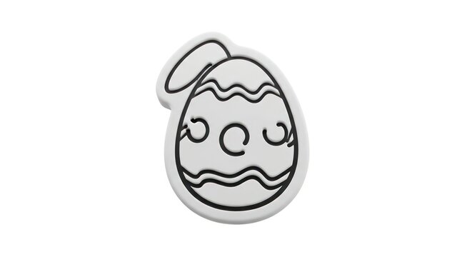 Easter egg with floppy ear line art drawing