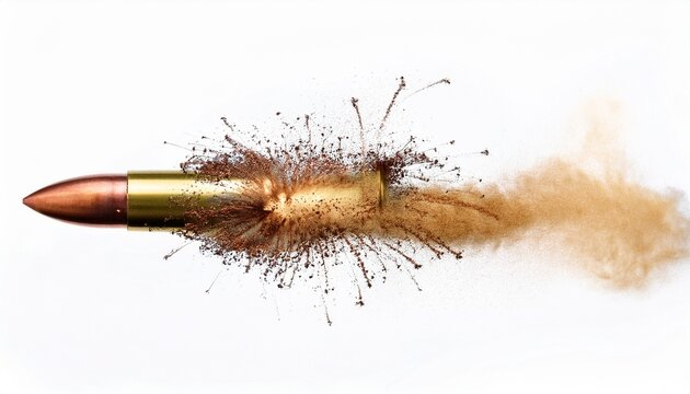 a bullet trace isolated on the white background