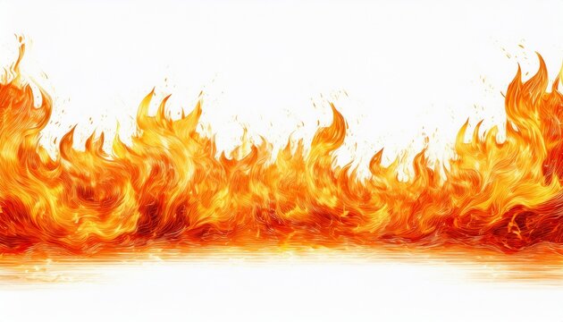 fire border isolated on white background