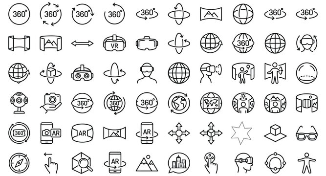 Collection of colorful flat design office and business icons set on white background