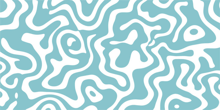 Flowing light blue liquid ripples and organic waves in an abstract pattern on transparent canvas