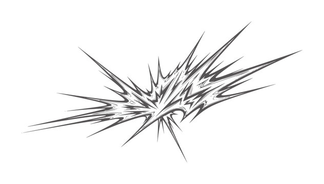 Dark grey abstract explosion shape with sharp pointed spikes