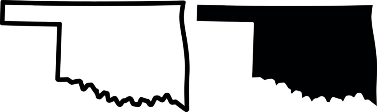 Outline map of oklahoma state with filled panhandle region
