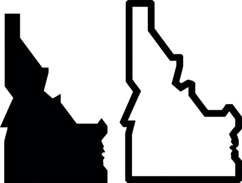 Oregon and idaho state shapes outline illustration