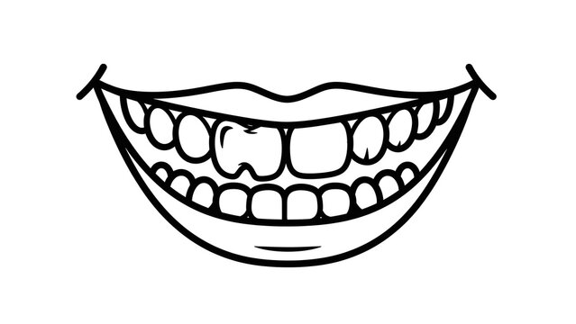 Open mouth with a missing tooth, illustrating dental care and oral hygiene concepts