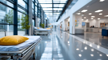 Obraz premium Modern Medical Facility with Soft Focus Hallway