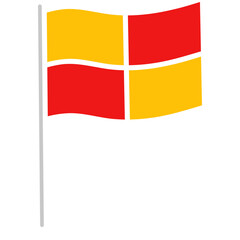 Red and Yellow Corner Flag Icon © Farra