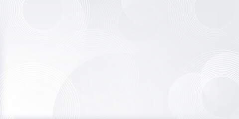White geometric abstract background overlap layer on bright space with lines effect decoration. Modern graphic design element circles style concept for banner. © alfian