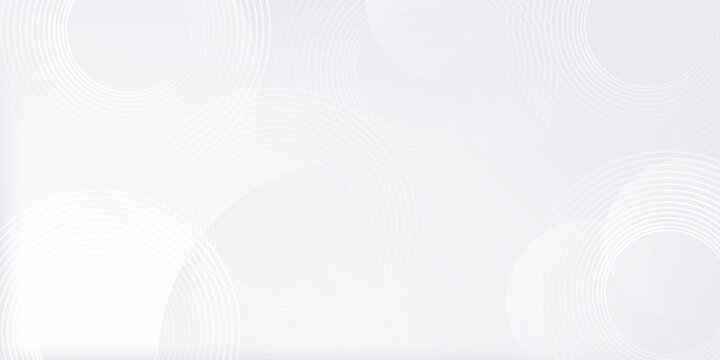White geometric abstract background overlap layer on bright space with lines effect decoration. Modern graphic design element circles style concept for banner.