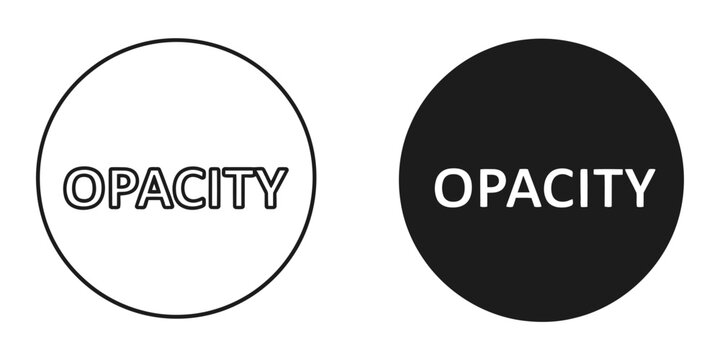 Two circles with the word opacity one outlined and one solid black