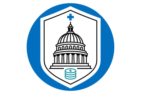 United States Capitol building inside medical shield federal health policy vector