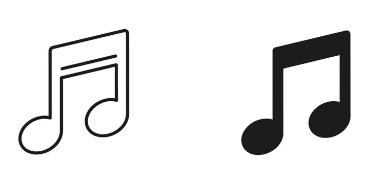 Musical eighth note icons with clean design and isolation for versatile creative applications