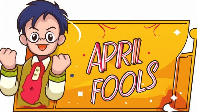 april fool greeting card with fist gesture