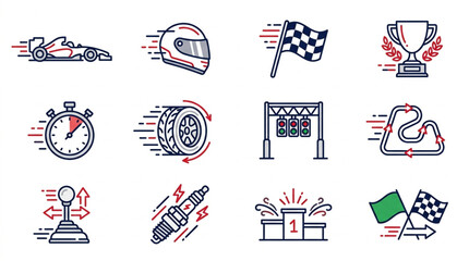 Obraz premium Race and Speed Icons Set