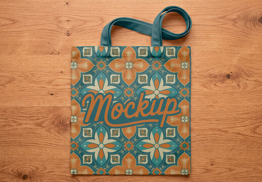 Tote Bag Mockup Top View