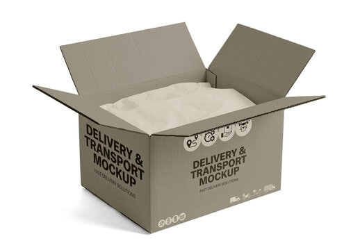 Cardboard Shipping Box Mockup
