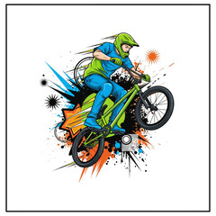 Naklejka premium BMX Rider Freestyle Illustration - Vector Graphic for Design