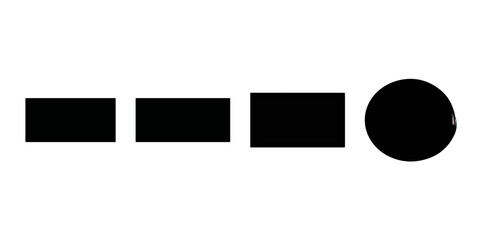 Minimalist graphic illustration representing the Morse code sequence for the letter 'S' using black squares and a circle on a clean white background. © Black Art