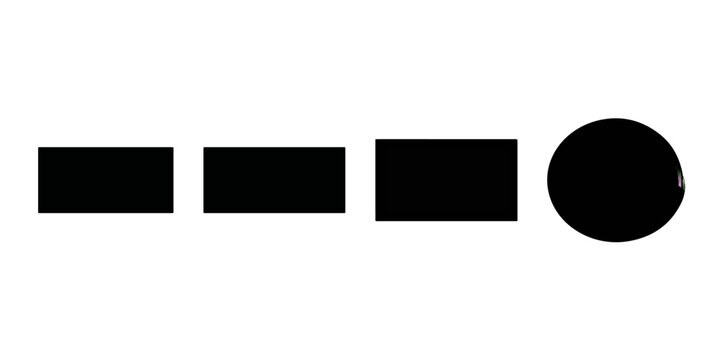 Minimalist graphic illustration representing the Morse code sequence for the letter 'S' using black squares and a circle on a clean white background.