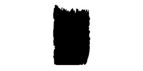 A bold black brush stroke, rendered with a raw, textured effect, stands out against a clean white backdrop. © JOGOT KALA