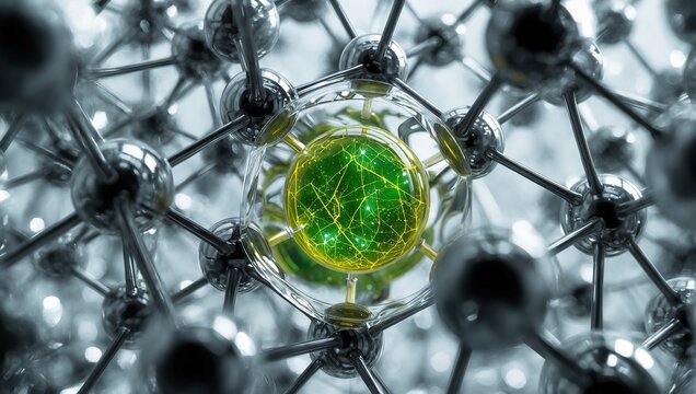 Advanced graphene biosensor concept with carbon spheres and neon green cell core