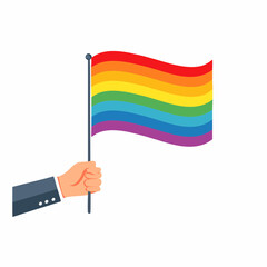 Fototapeta premium Hand Holding Rainbow Pride Flag