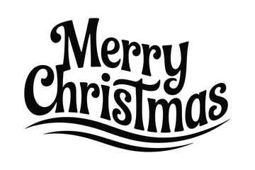 Fototapeta premium Merry christmas elegant calligraphy flourish script greeting text with christmas