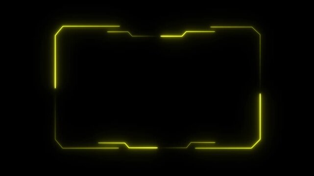 Tech frame Neon Motion Graphic Infinite Live Stream on a black background 4k animation video