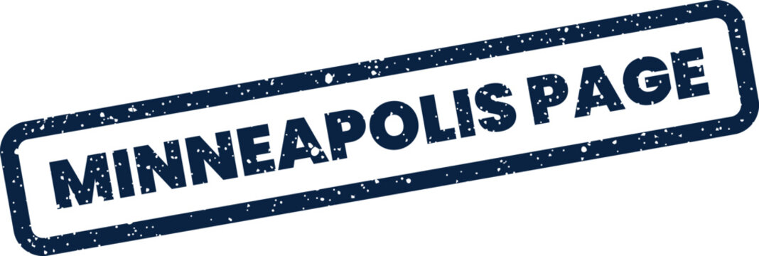 Authentic rubber stamp texture graphic showing the text Minneapolis Page for document headers and creative branding