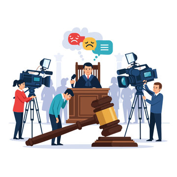 Courtroom Illustration: Disappointment, Law, Justice System, Verdict