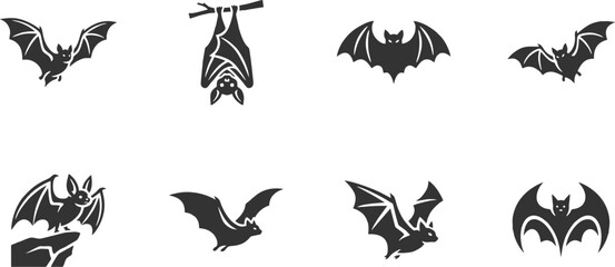 Fototapeta premium Halloween vampire bat silhouette shapes vector illustration