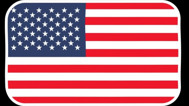 American flag symbol represents the national identity of the United States with its iconic stars and stripes pattern displayed on a rounded rectangular background for patriotic graphic design.