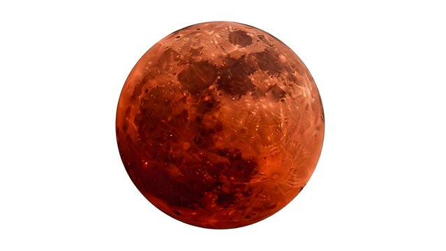 Moon glows with a deep crimson hue during a total lunar eclipse against the vastness of dark space.