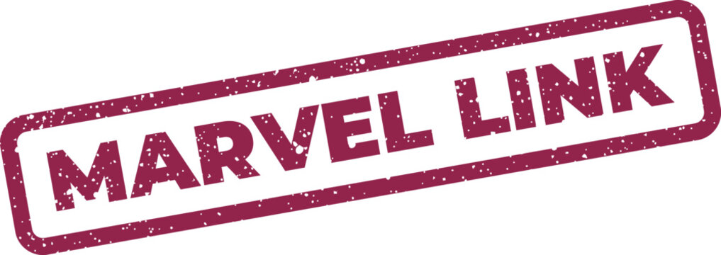 Distressed rubber stamp icon displaying link text with grainy texture for web navigation marking purposes