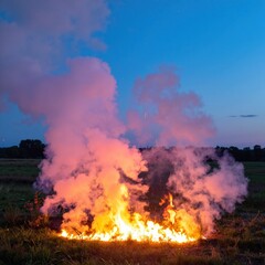 Fototapeta premium a fire in the grass