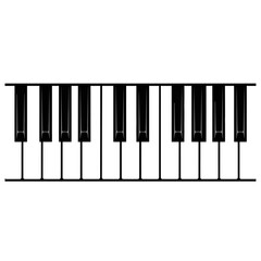 Fototapeta premium Black and white piano keys isolated on white background musical instrument