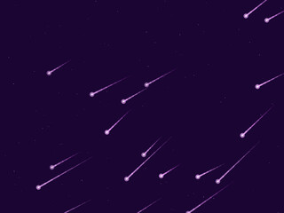 Dramatic Meteor Shower Starfield Vector Background © iushakovsky