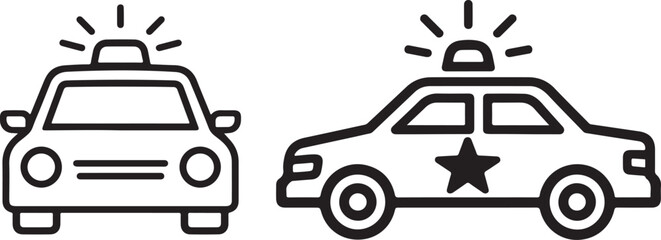 Police car icon representing law enforcement services and public security protection © MdKhalid