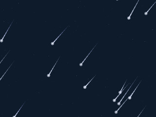 Streaking Meteors Space Cosmic Night Design © iushakovsky