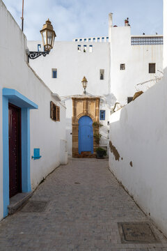 Blue Alley in Kasbah Oudaya - Rabat, Morocco