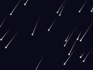 Streaking Meteors Space Cosmic Night Design © iushakovsky