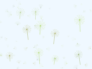 Obraz premium Delicate Dandelion Wishes Breeze Vector Design