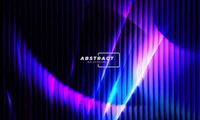Fototapeta premium Abstract smooth gradient ribbed glass backgrounds, neon striped glass effect abstract glowing light background