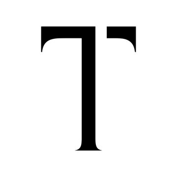 Minimal letter T logo with balanced proportions and clean modern branding Vector illustration