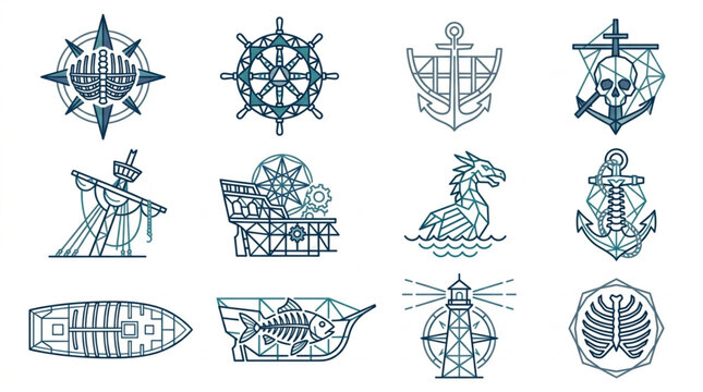 Collection of Naval and Maritime Symbols