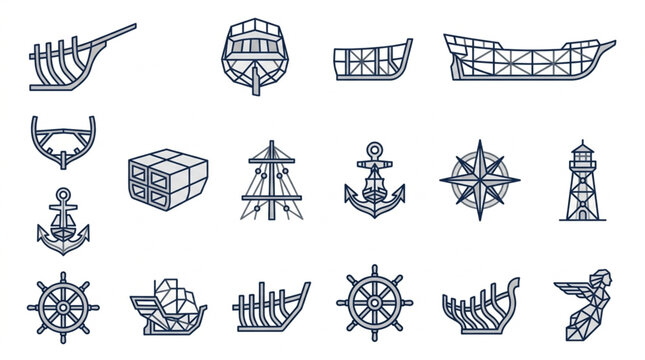 Vintage Maritime and Navigation Symbols Collection