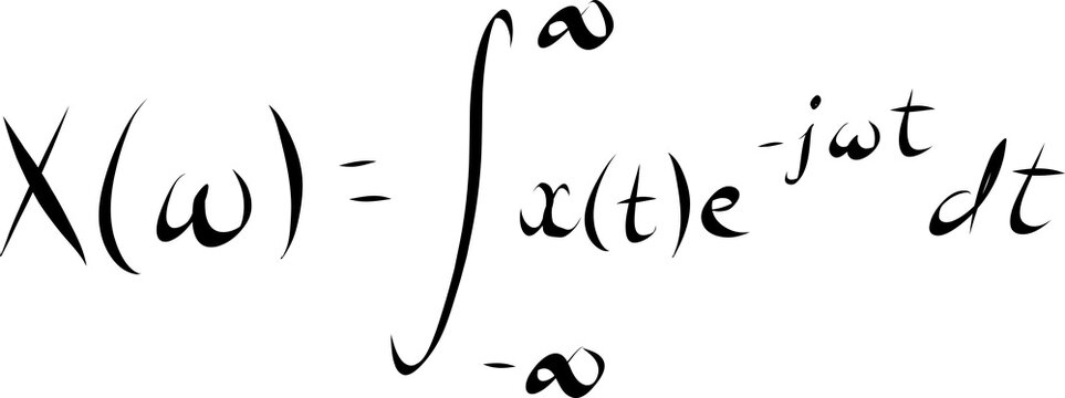 Fourier Transform Equation Showing Integral of Signal Times Complex Exponential in Clean Mathematical Typography
