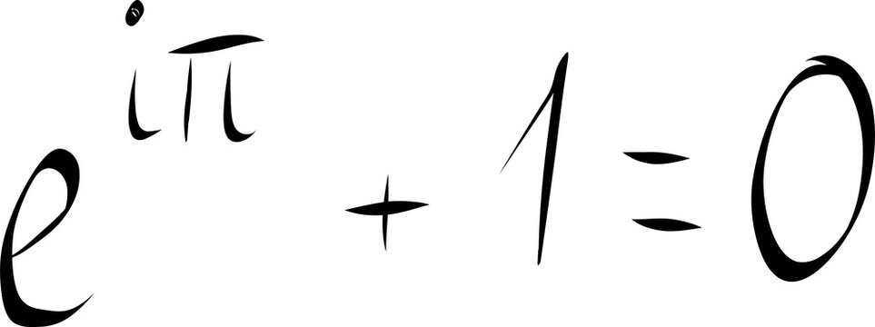 Euler&rsquo;s Identity Equation Showing e to the i&pi; Plus One Equals Zero in Clean Mathematical Typography