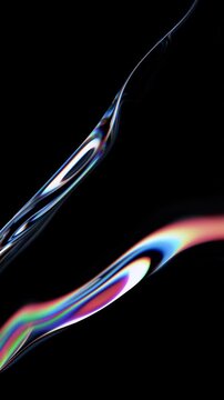 Abstract iridescent background design, vertical 4k seamless loop 3d animation
