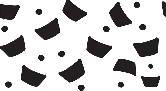 Creative abstract shapes pattern with dots isolated on transparent background